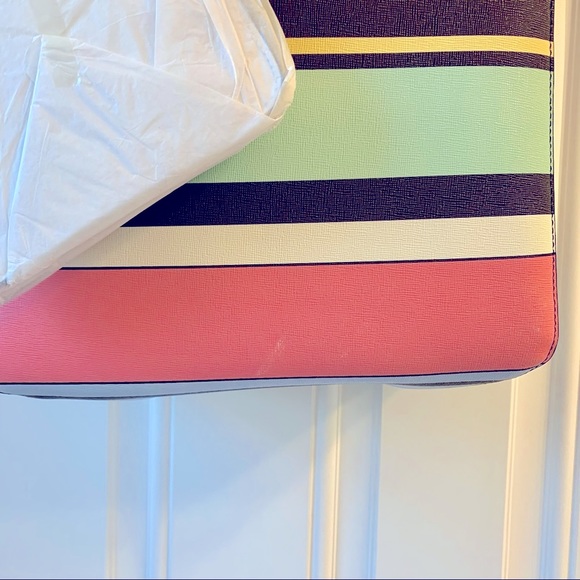 NEW FIORELLI SPRING STRIPED TOTE w/WHITE WALLET - Picture 10 of 12